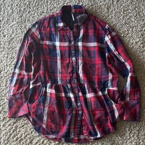 Free people plaid flannel button down